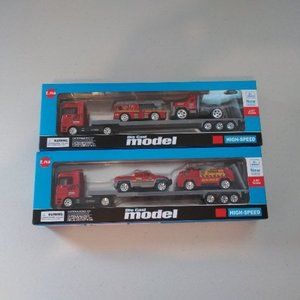 1:87 Scale Die Cast 6 Piece Truck ,Fire Truck ,Truck Crane Toy